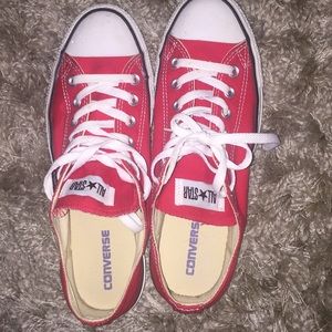 Men red all star converse size 9.